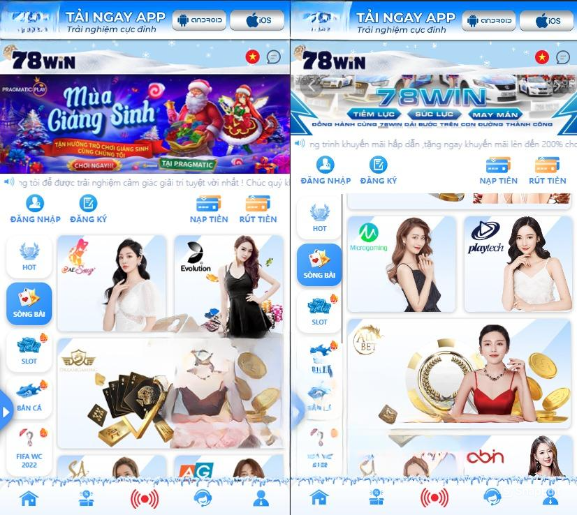 Các sảnh casino online 78WIN