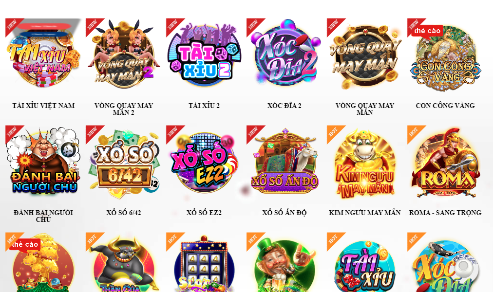 Một vài dạng game slot 78WIN cung cấp