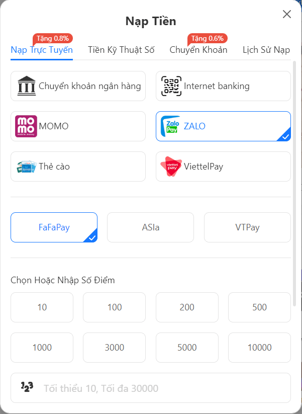 Hướng dẫn nạp tiền sử dụng ví Zalo Pay