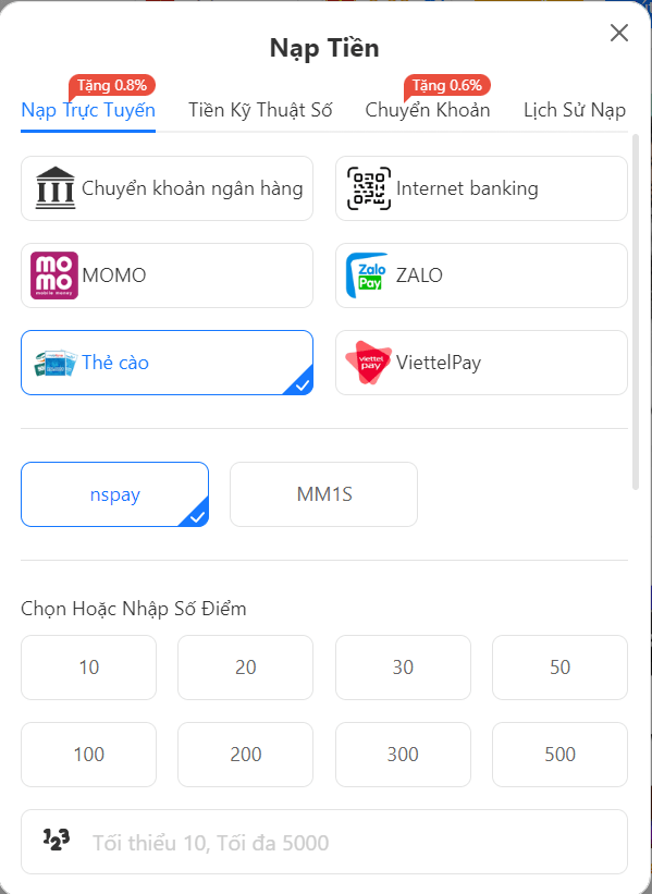 Cách nạp tiền bằng thẻ cào điện thoại