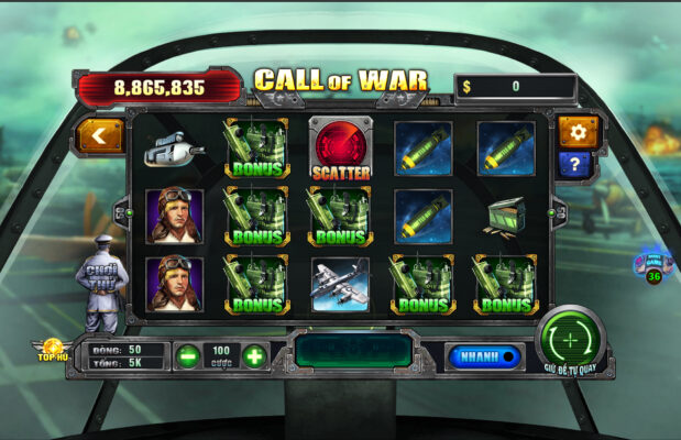 Game Call of War là trò chơi quay số, nổ hũ với mức trả thưởng vô cùng hấp dẫn
