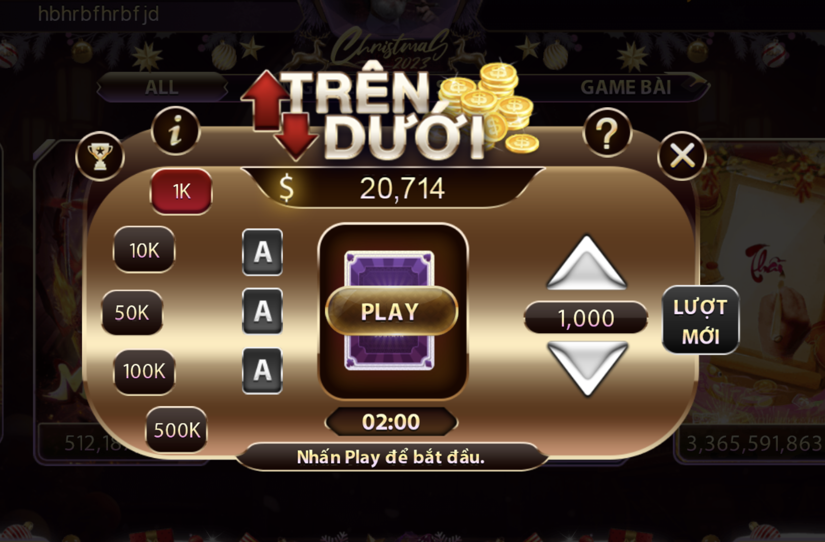 Sảnh chọn chơi trên dưới 78win