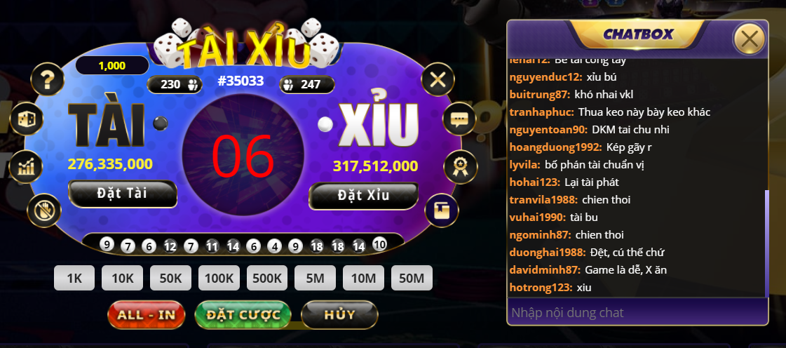 Luật chơi tài xỉu cân bảng nhất