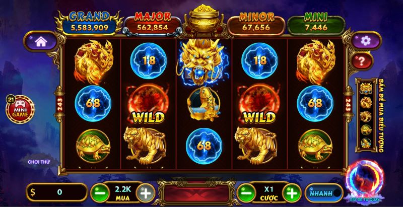 Các biểu tượng hũ thưởng trong kho báu tứ linh 78Win